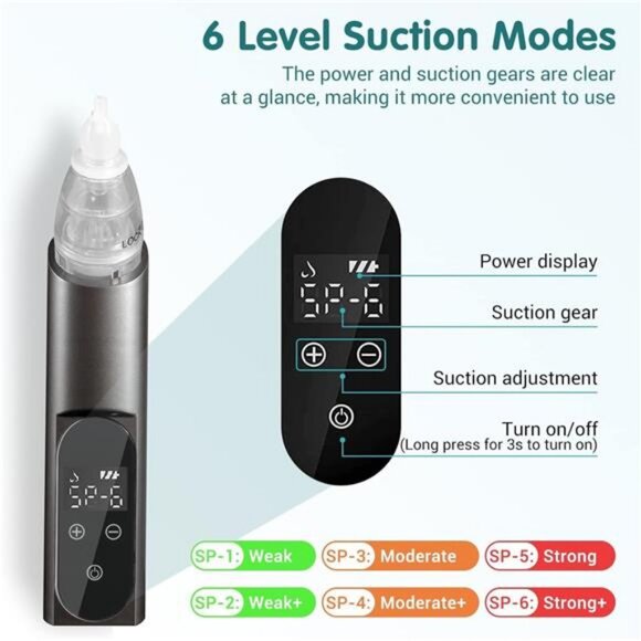 6 Levels Strong Suction Electric Ear Cleaner Ear Vacuum Wax Remover - Picture 2 of 8